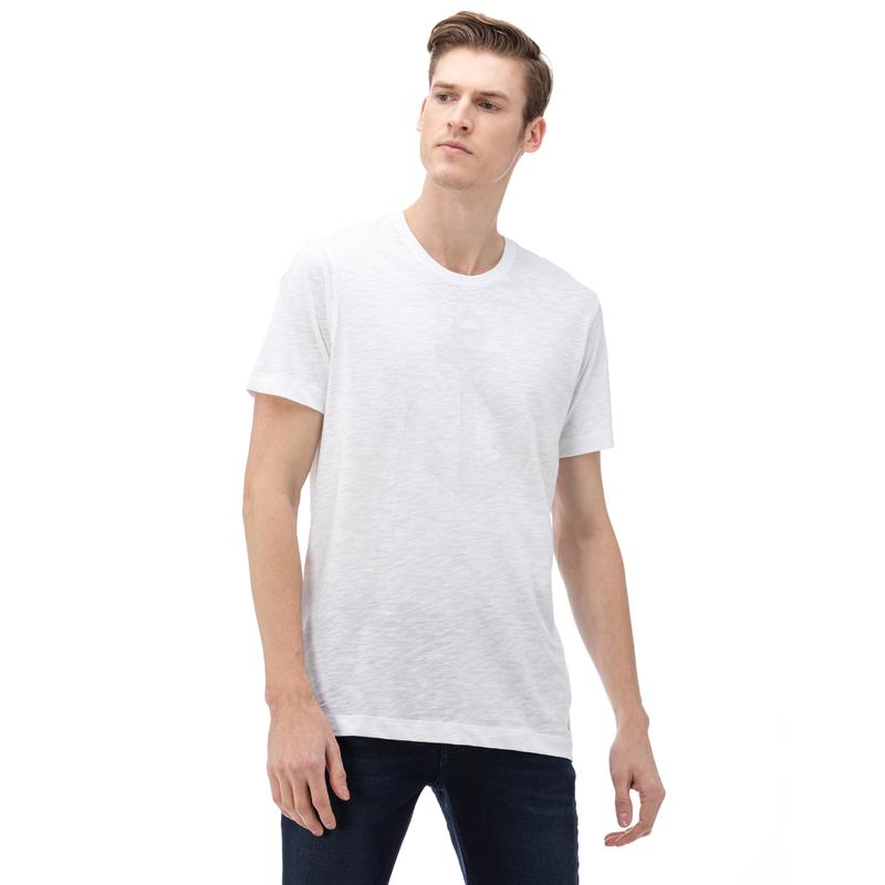 NAUTICA ERKEK BEYAZ BİSİKLET YAKA KISA KOLLU SLIM FIT T-SHIRT