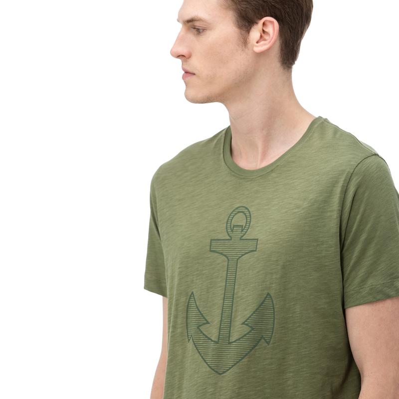 NAUTICA ERKEK YEŞİL BİSİKLET YAKA KISA KOLLU SLIM FIT T-SHIRT