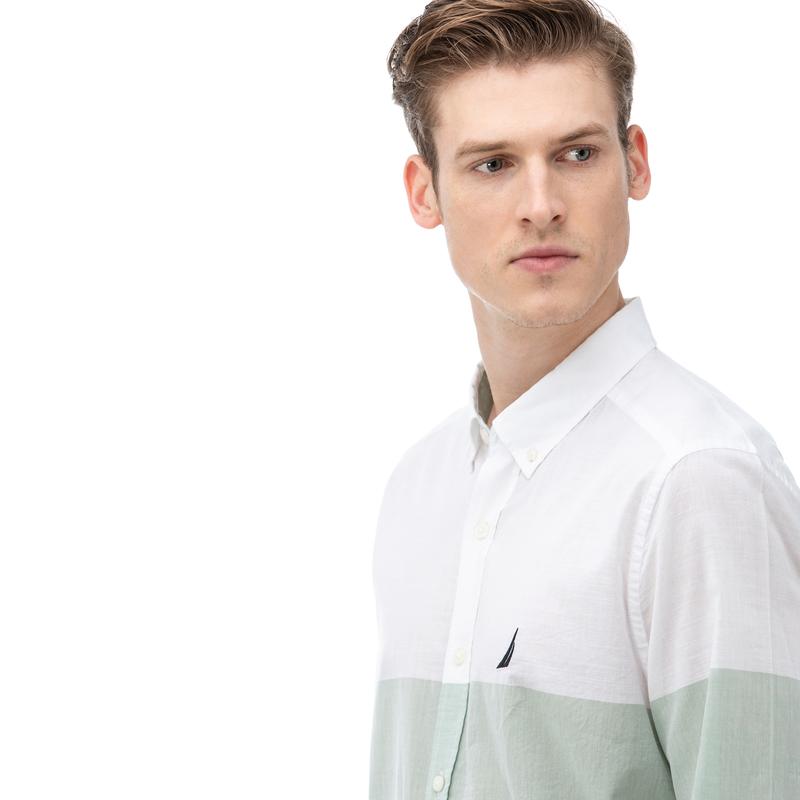 NAUTICA ERKEK YEŞİL UZUN KOLLU SLIM FIT GÖMLEK