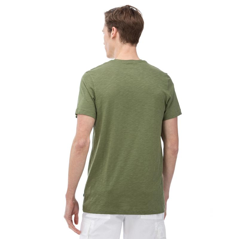 NAUTICA ERKEK YEŞİL BİSİKLET YAKA KISA KOLLU SLIM FIT T-SHIRT