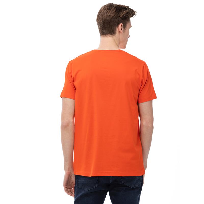NAUTICA ERKEK TURUNCU BİSİKLET YAKA KISA KOLLU SLIM FIT T-SHIRT