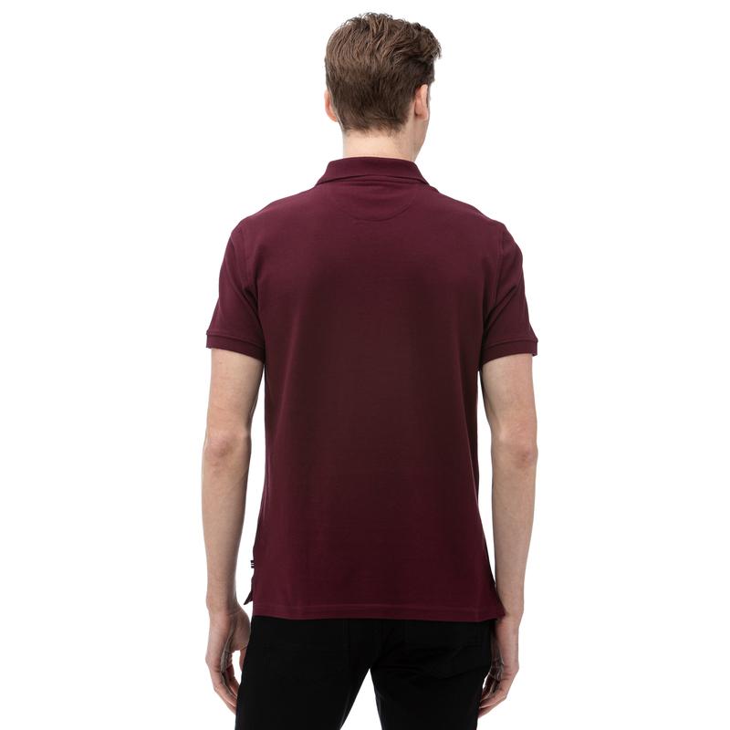 NAUTICA Erkek Slim Fit Bordo Polo