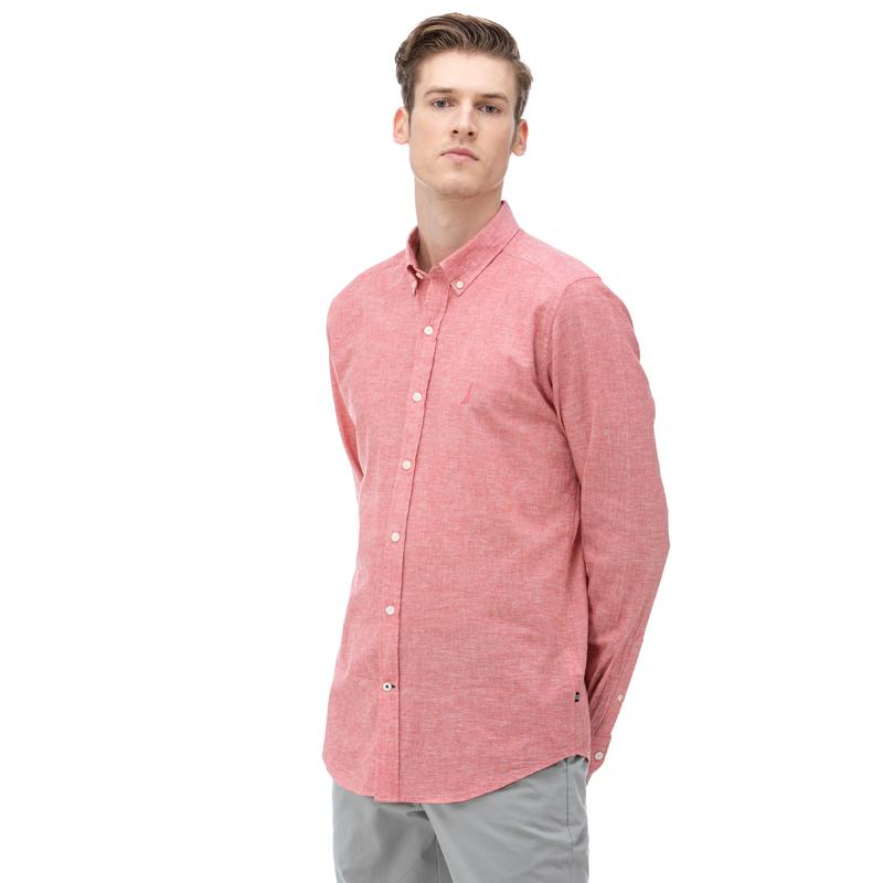 NAUTICA Erkek Slim Fit Kırmızı Gömlek