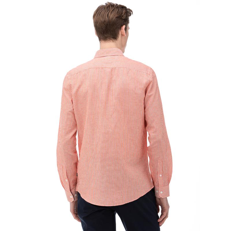 NAUTICA Erkek Slim Fit Turuncu Gömlek