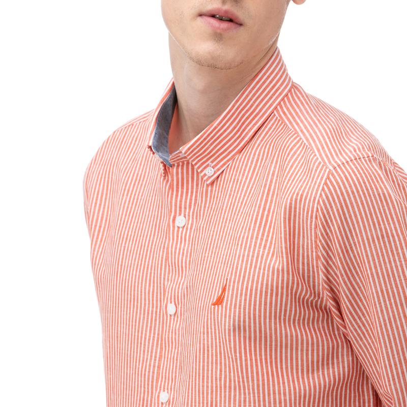 NAUTICA Erkek Slim Fit Turuncu Gömlek