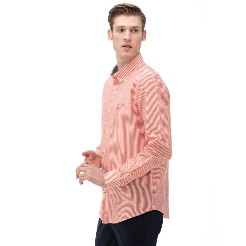 NAUTICA Erkek Slim Fit Turuncu Gömlek