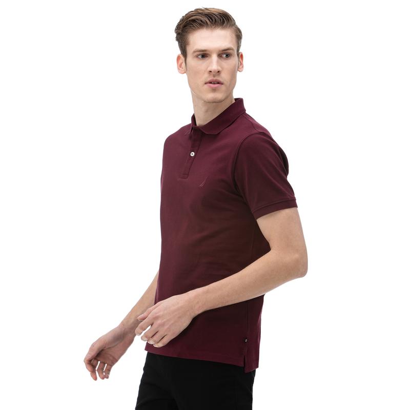 NAUTICA Erkek Slim Fit Bordo Polo