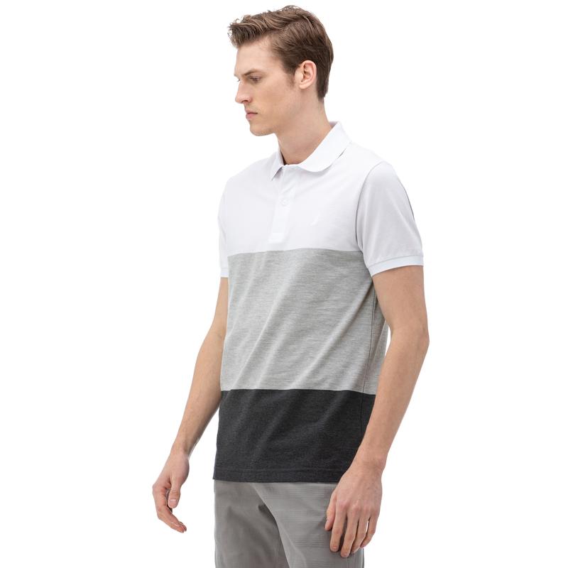 NAUTICA Erkek Slim Fit Beyaz Polo