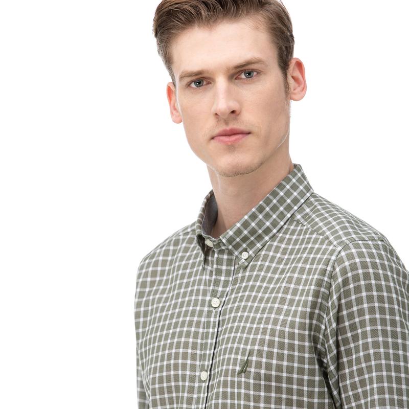 NAUTICA Erkek Slim Fit Haki Gömlek