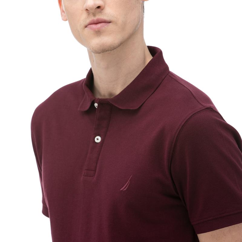 NAUTICA Erkek Slim Fit Bordo Polo