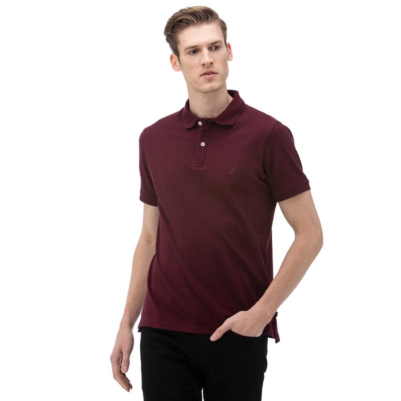 NAUTICA Erkek Slim Fit Bordo Polo