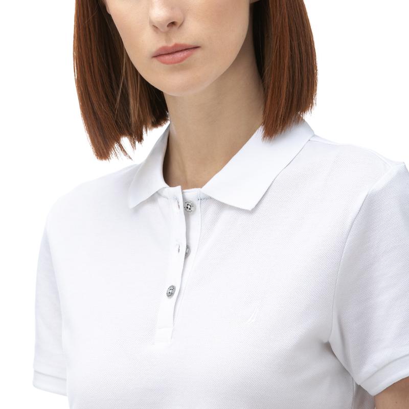 NAUTICA KADIN BEYAZ KISA KOLLU POLO
