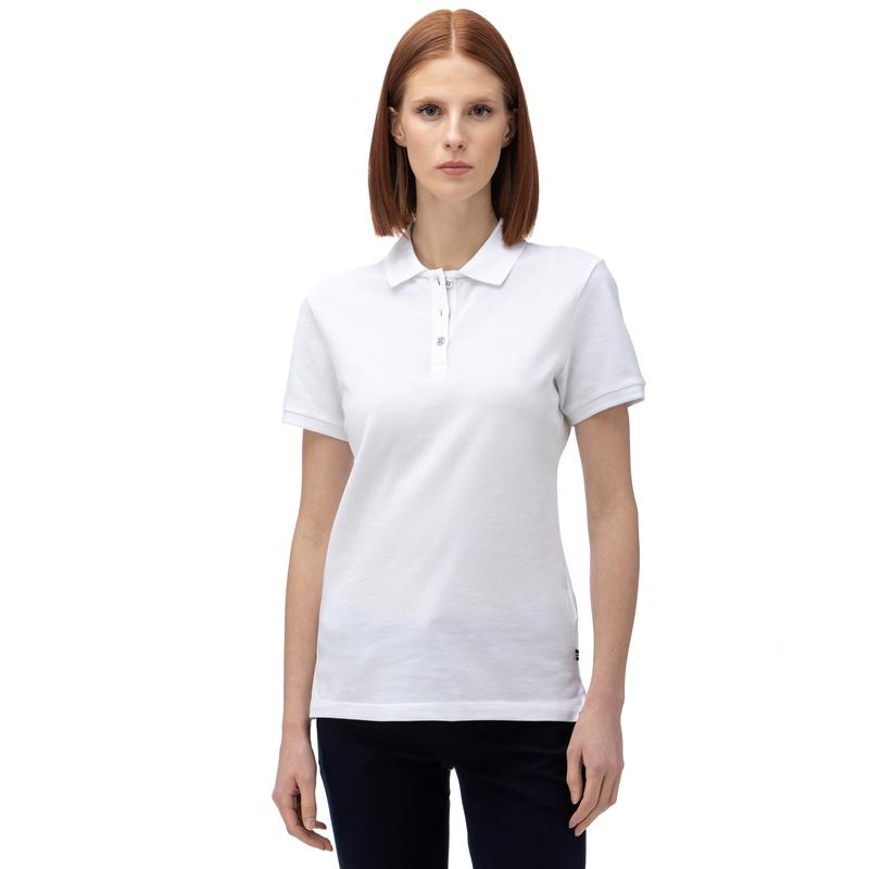NAUTICA KADIN BEYAZ KISA KOLLU POLO