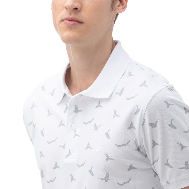 NAUTICA Erkek Slim Fit Beyaz Polo