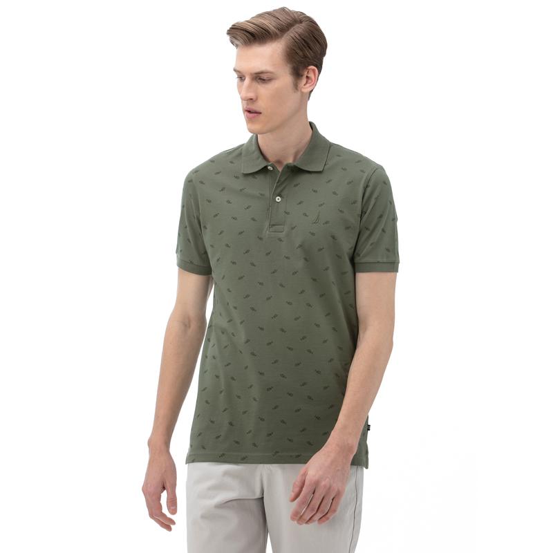 NAUTICA Erkek Slim Fit Haki Polo