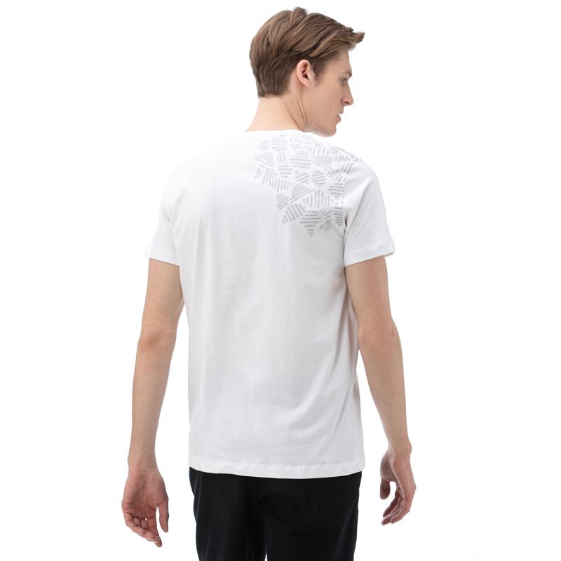 NAUTICA Erkek Beyaz V-Yaka T-Shirt