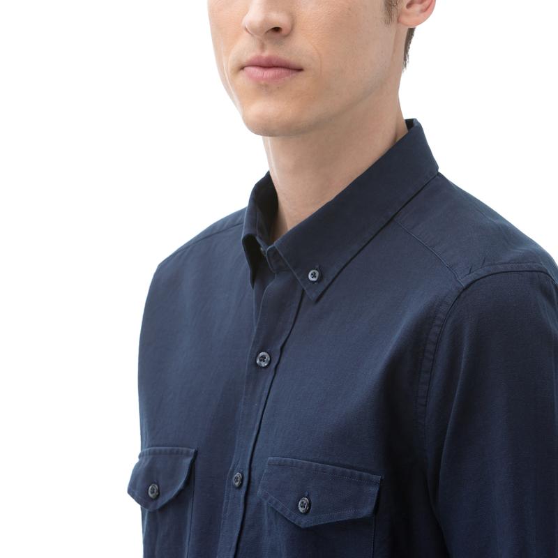 NAUTICA Erkek Slim Fit Lacivert Gömlek