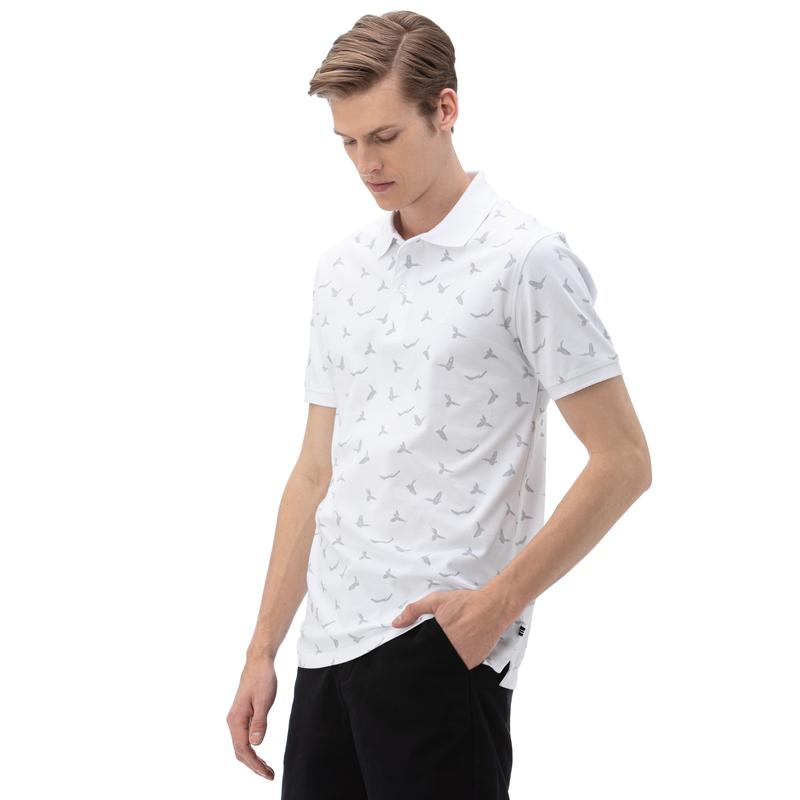 NAUTICA Erkek Slim Fit Beyaz Polo