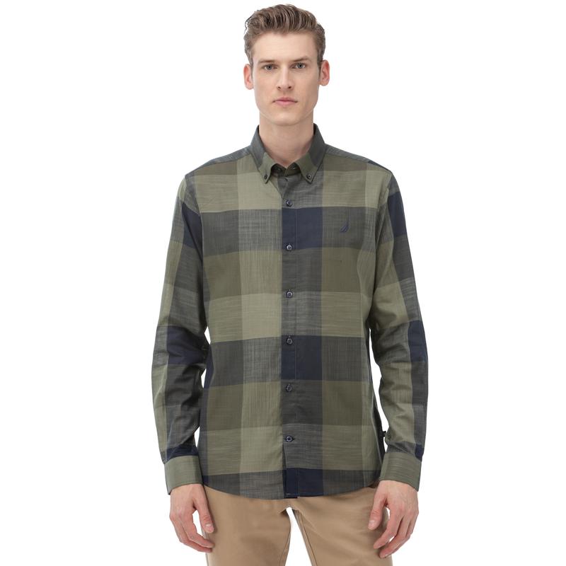 NAUTICA Erkek Slim Fit Haki Gömlek