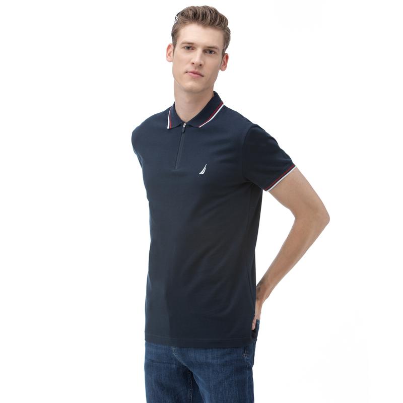 NAUTICA ERKEK LACİVERT SLIM FIT KISA KOLLU POLO