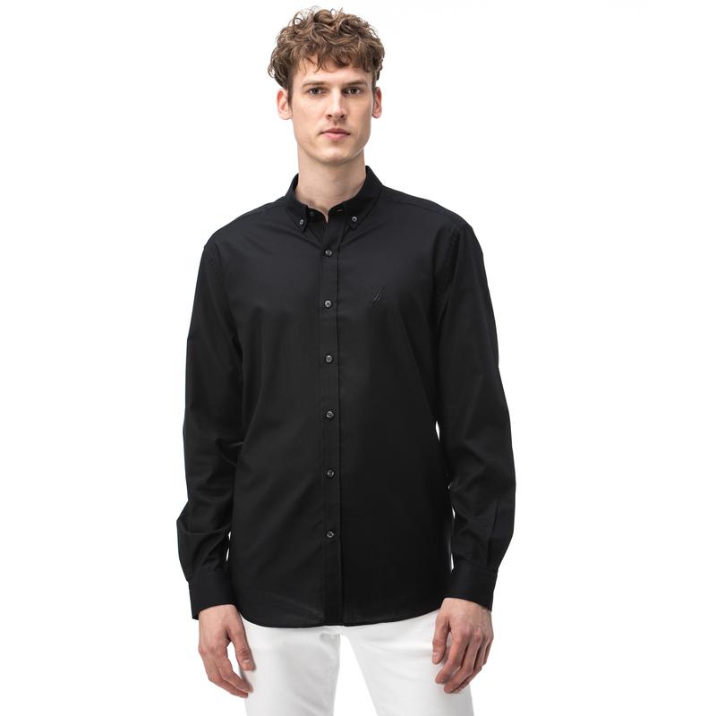NAUTICA Erkek Siyah Classic Fit Gömlek