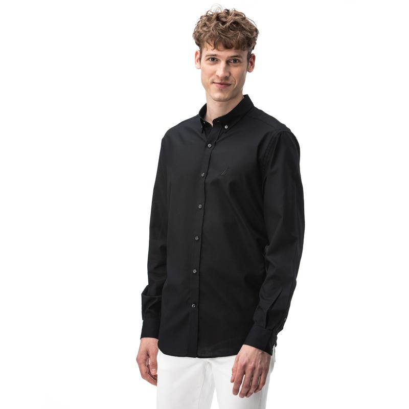 NAUTICA Erkek Siyah Classic Fit Gömlek