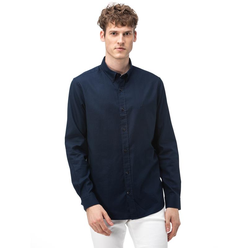 NAUTICA Erkek Slim Fit Lacivert Gömlek