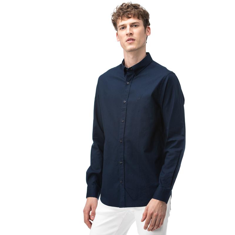 NAUTICA Erkek Slim Fit Lacivert Gömlek