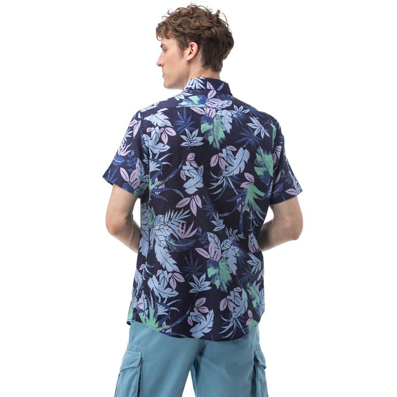 NAUTICA Erkek Classic Fit Mavi Kısa Kollu Gömlek