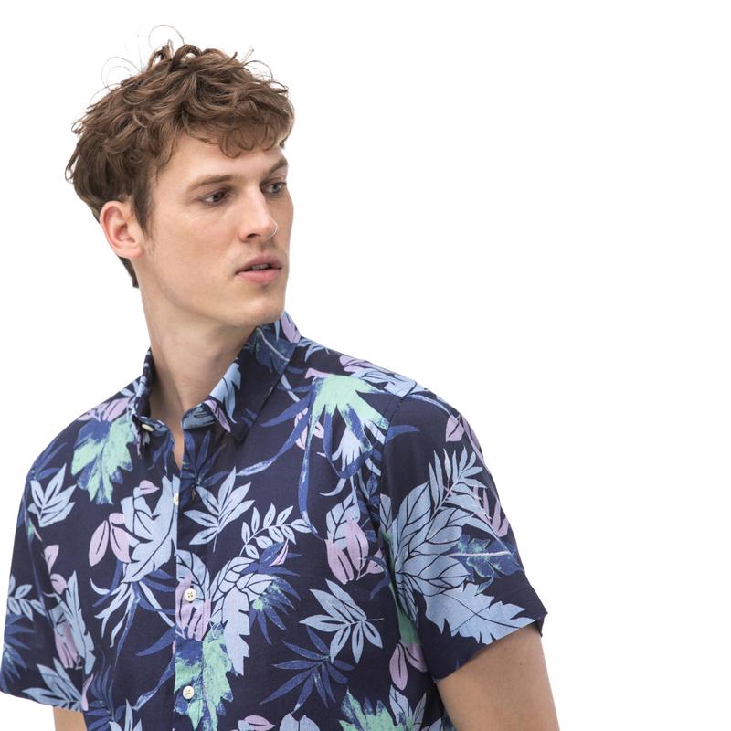 NAUTICA Erkek Classic Fit Mavi Kısa Kollu Gömlek