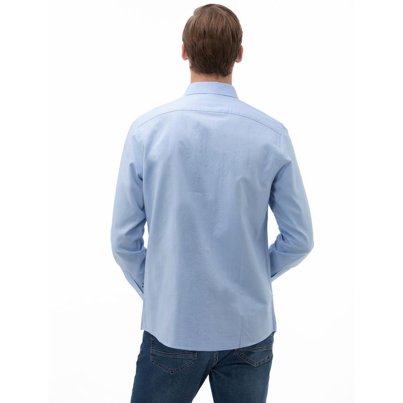 NAUTICA Erkek Slim Fit Mavi Gömlek
