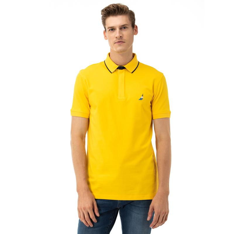 NAUTICA Erkek Slim Fit Sarı Polo