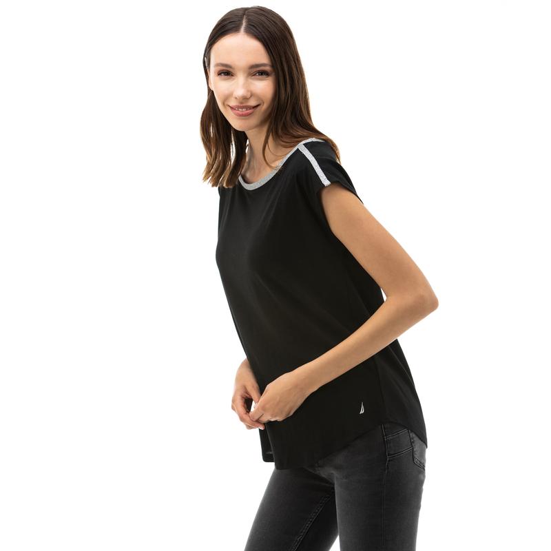NAUTICA Kadın Siyah T-Shirt