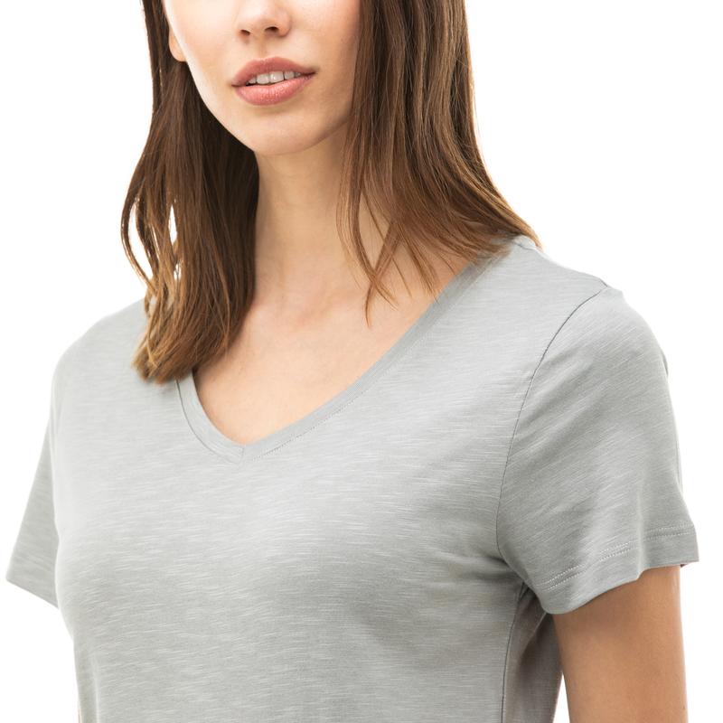 NAUTICA Kadın Gri V-Yaka T-Shirt