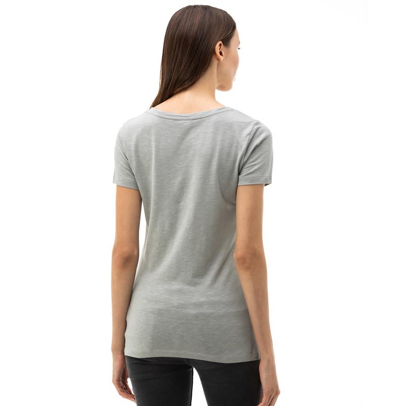 NAUTICA Kadın Gri V-Yaka T-Shirt