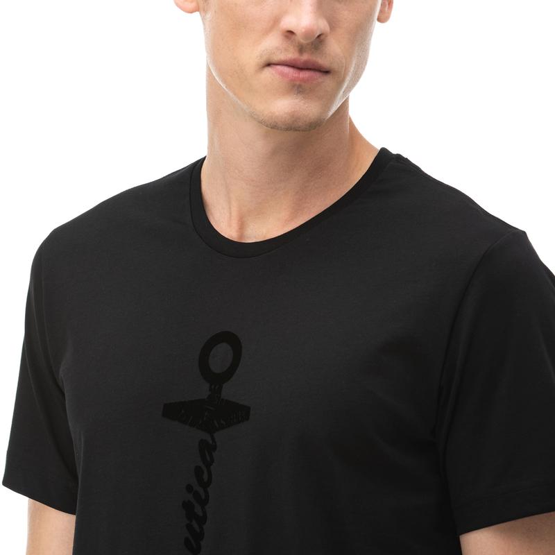 NAUTICA ERKEK SİYAH KISA KOLLU SLIM FIT T-SHIRT