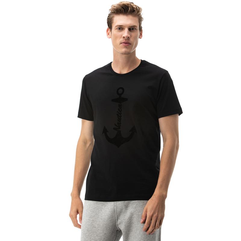 NAUTICA ERKEK SİYAH KISA KOLLU SLIM FIT T-SHIRT