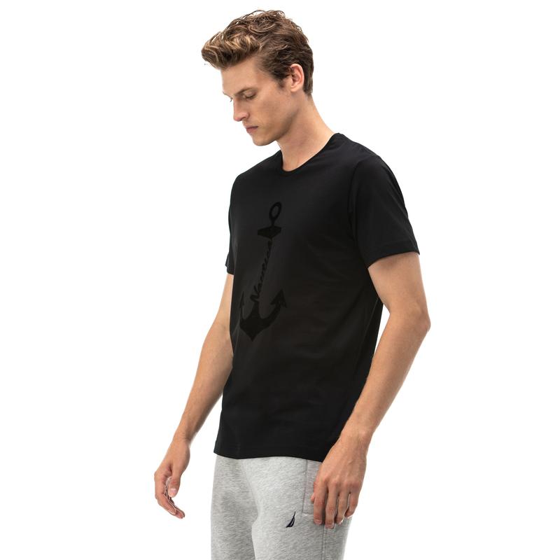 NAUTICA ERKEK SİYAH KISA KOLLU SLIM FIT T-SHIRT