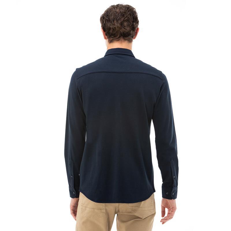 NAUTICA Erkek Slim Fit Lacivert Kısa Kollu Gömlek