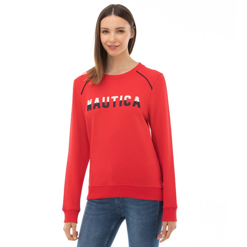NAUTICA KADIN KIRMIZI SWEATSHIRT