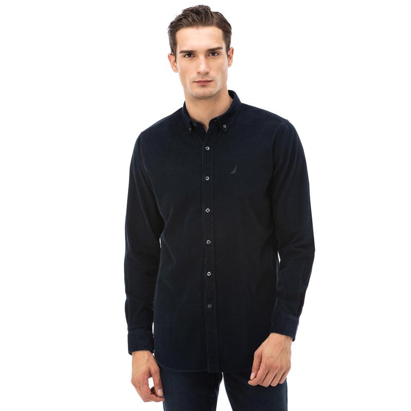 NAUTICA ERKEK LACİVERT CLASSIC FIT KADİFE GÖMLEK