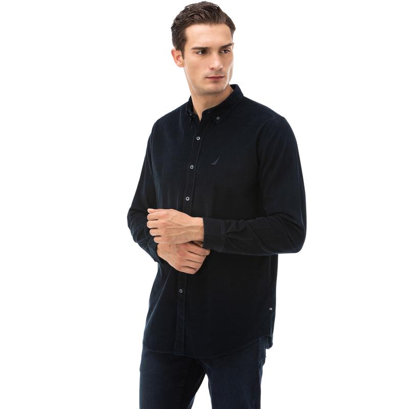 NAUTICA ERKEK LACİVERT CLASSIC FIT KADİFE GÖMLEK
