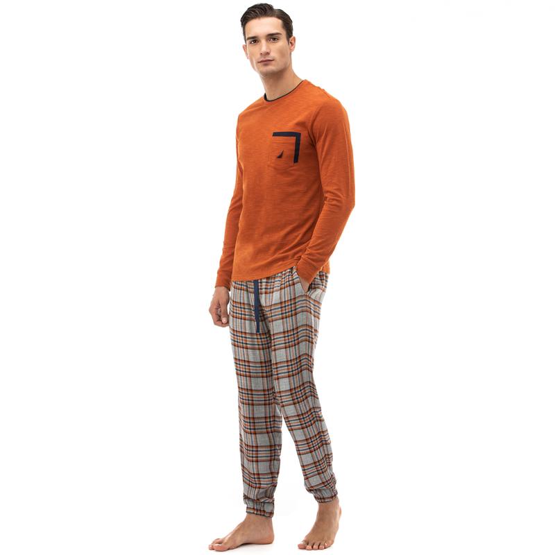 NAUTICA ERKEK KİREMİT PİJAMA TAKIM