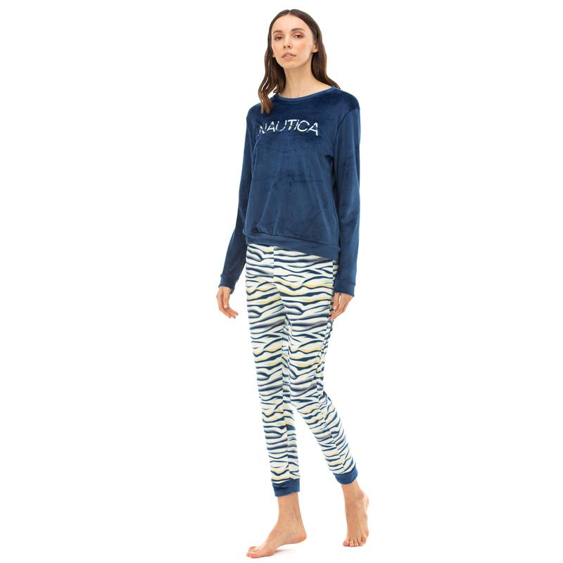 NAUTICA KADIN LACİVERT PİJAMA TAKIM