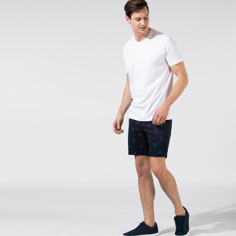 NAUTICA ERKEK LACİVERT SLIM FIT BASKILI BERMUDA ŞORT