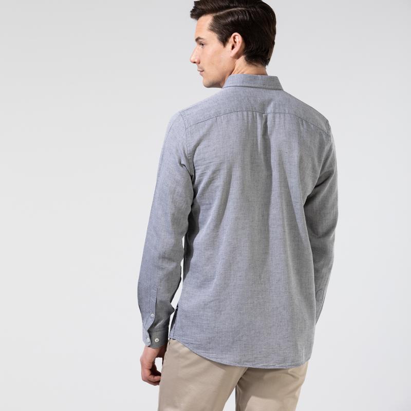 NAUTICA ERKEK SİYAH SLIM FIT UZUN KOLLU GÖMLEK
