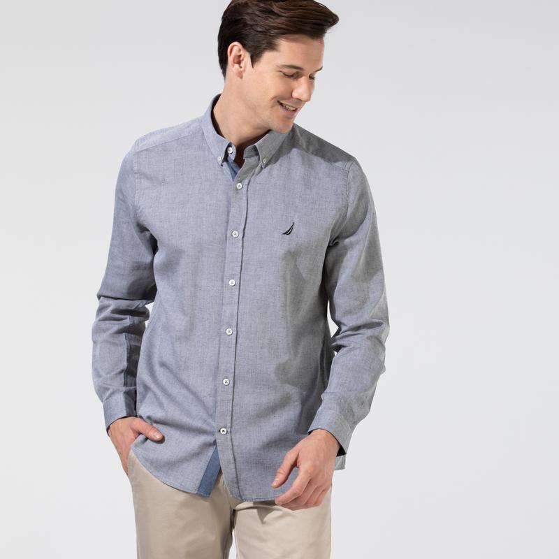 NAUTICA ERKEK SİYAH SLIM FIT UZUN KOLLU GÖMLEK