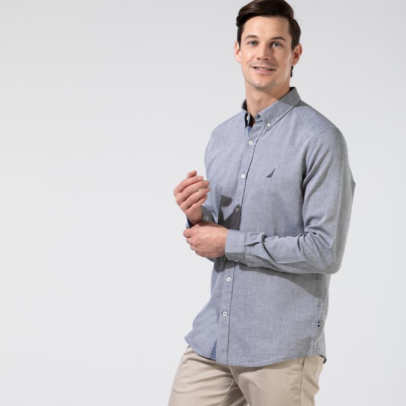 NAUTICA ERKEK SİYAH SLIM FIT UZUN KOLLU GÖMLEK