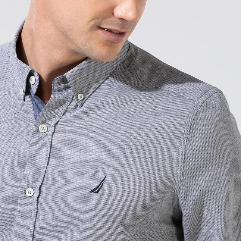 NAUTICA ERKEK SİYAH SLIM FIT UZUN KOLLU GÖMLEK