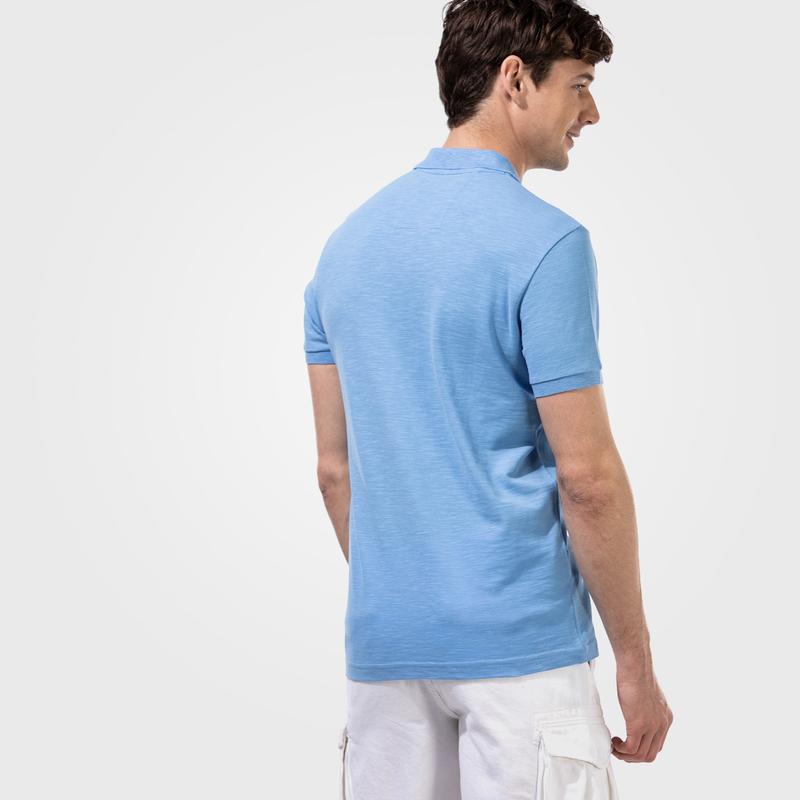 NAUTICA ERKEK MAVİ FLAMLI SLIM FIT POLO